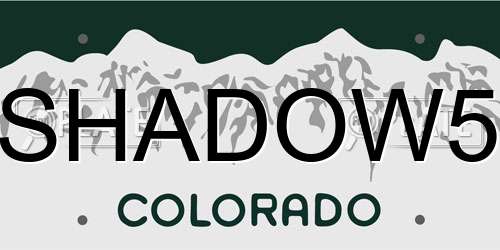 SHADOW5 Colorado License Plate