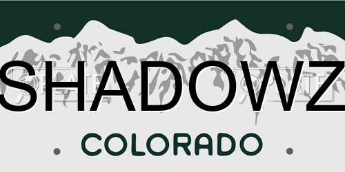 SHADOWZ Colorado License Plate