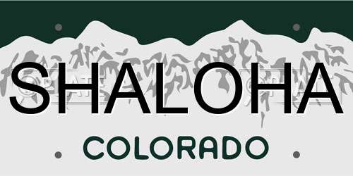 SHALOHA Colorado License Plate