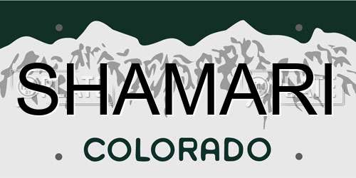 SHAMARI Colorado License Plate