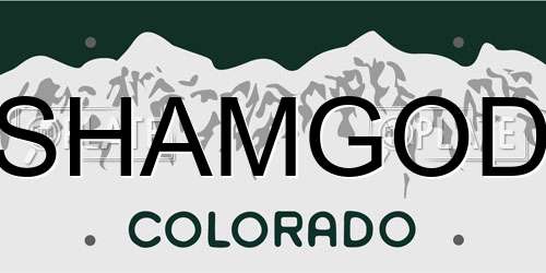 SHAMGOD Colorado License Plate
