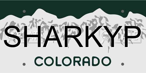 SHARKYP Colorado License Plate