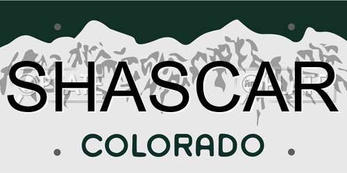 SHASCAR Colorado License Plate