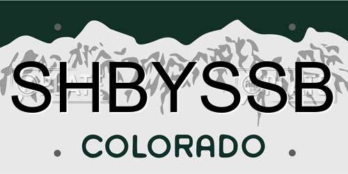 SHBYSSB Colorado License Plate