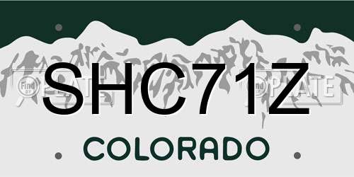 SHC71Z Colorado License Plate