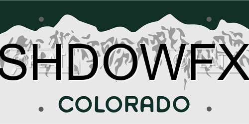 SHDOWFX Colorado License Plate