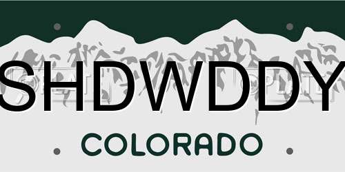 SHDWDDY Colorado License Plate