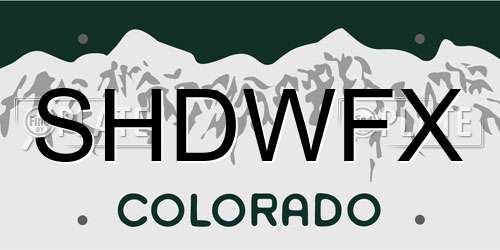 SHDWFX Colorado License Plate