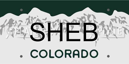 SHEB Colorado License Plate