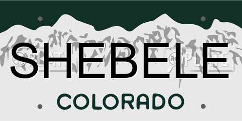 SHEBELE Colorado License Plate
