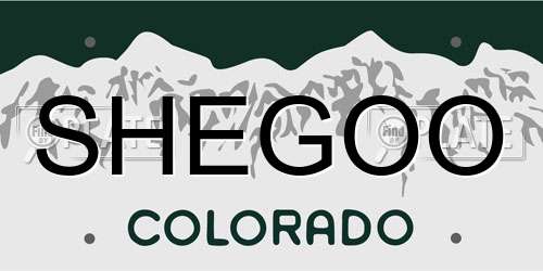 SHEGOO Colorado License Plate