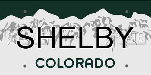 SHELBY Colorado License Plate