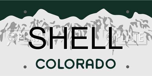 SHELL Colorado License Plate