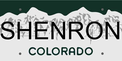SHENRON Colorado License Plate