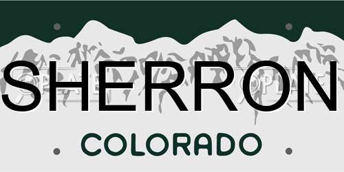 SHERRON Colorado License Plate