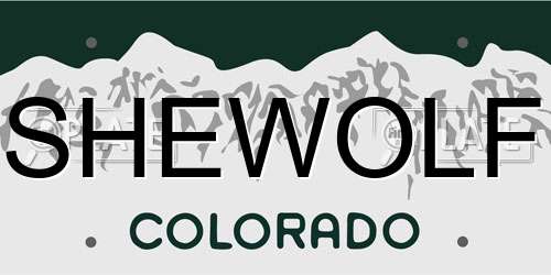 SHEWOLF Colorado License Plate