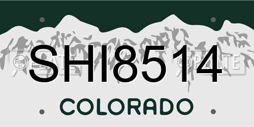 SHI8514 Colorado License Plate
