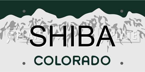 SHIBA Colorado License Plate