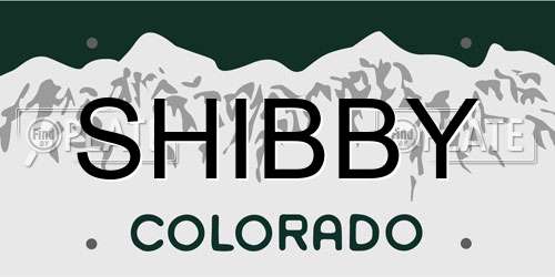 SHIBBY Colorado License Plate