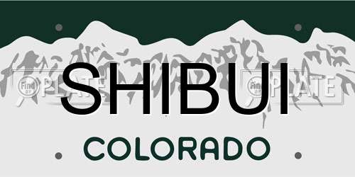 SHIBUI Colorado License Plate