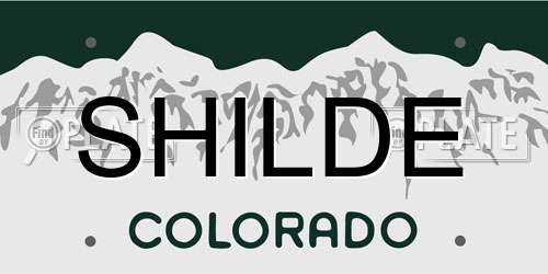 SHILDE Colorado License Plate