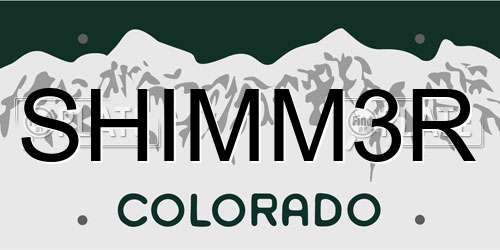 SHIMM3R Colorado License Plate