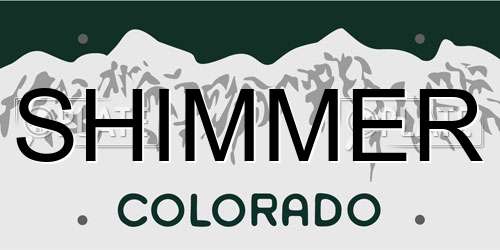 SHIMMER Colorado License Plate