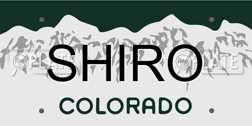 SHIRO Colorado License Plate