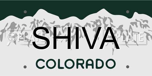 SHIVA Colorado License Plate