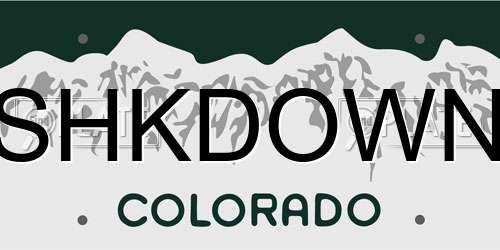 SHKDOWN Colorado License Plate