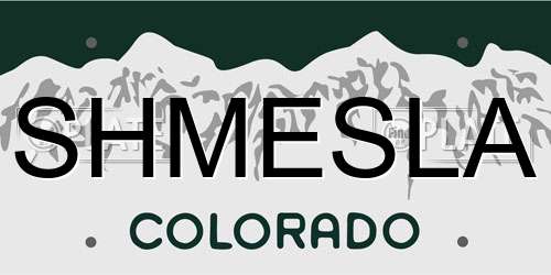 SHMESLA Colorado License Plate