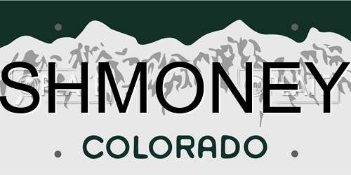 SHMONEY Colorado License Plate