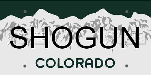 SHOGUN Colorado License Plate
