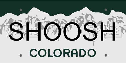 SHOOSH Colorado License Plate