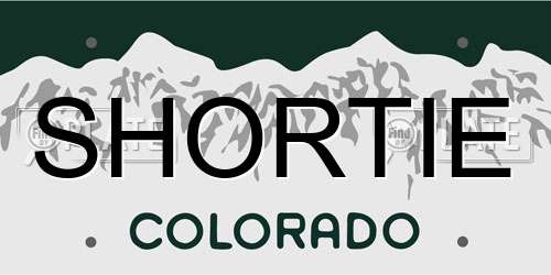 SHORTIE Colorado License Plate