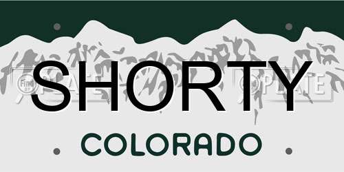 SHORTY Colorado License Plate