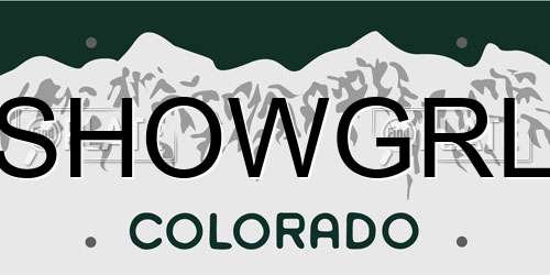 SHOWGRL Colorado License Plate