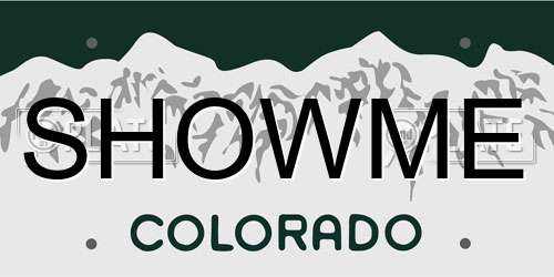 SHOWME Colorado License Plate