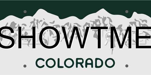 SHOWTME Colorado License Plate