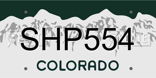 SHP554 Colorado License Plate