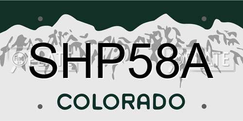 SHP58A Colorado License Plate