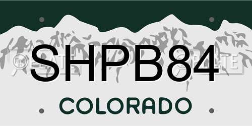 SHPB84 Colorado License Plate