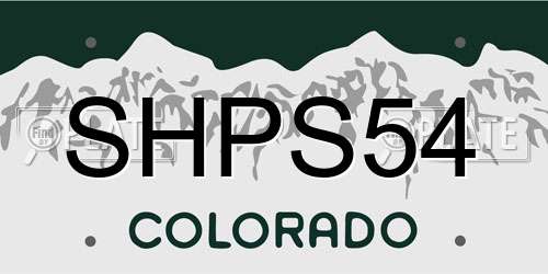 SHPS54 Colorado License Plate