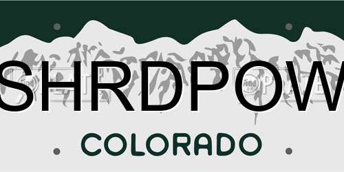 SHRDPOW Colorado License Plate