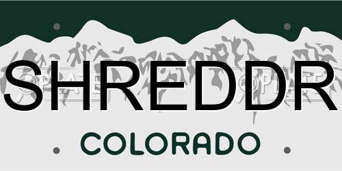 SHREDDR Colorado License Plate