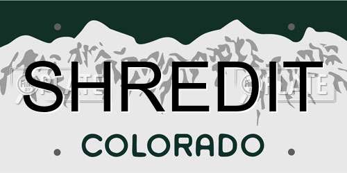 SHREDIT Colorado License Plate