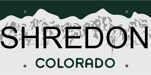 SHREDON Colorado License Plate