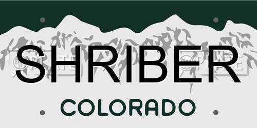SHRIBER Colorado License Plate