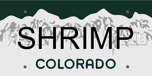 SHRIMP Colorado License Plate