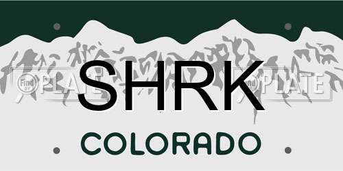 SHRK Colorado License Plate